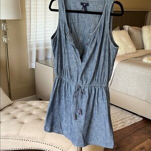 Chic Denim-Look Sleeveless Dress